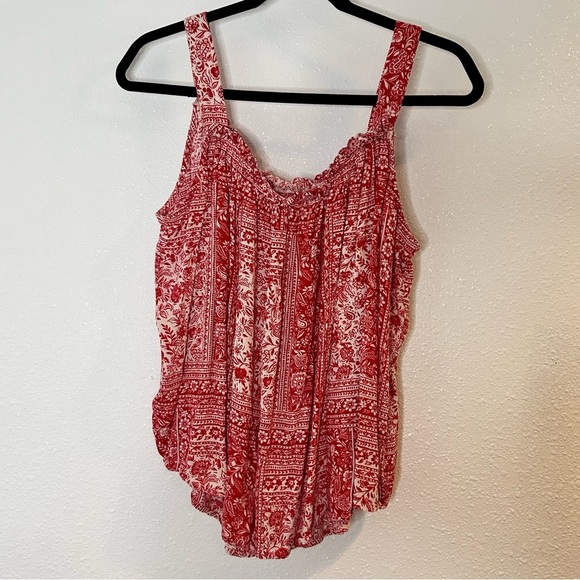 Maurices Red and White Floral Camisole Size XL - Picture 3 of 6